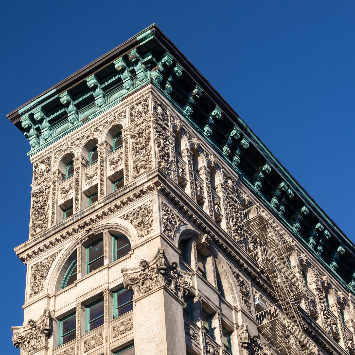 Cast-iron cornice detail on 451 Broome Street
