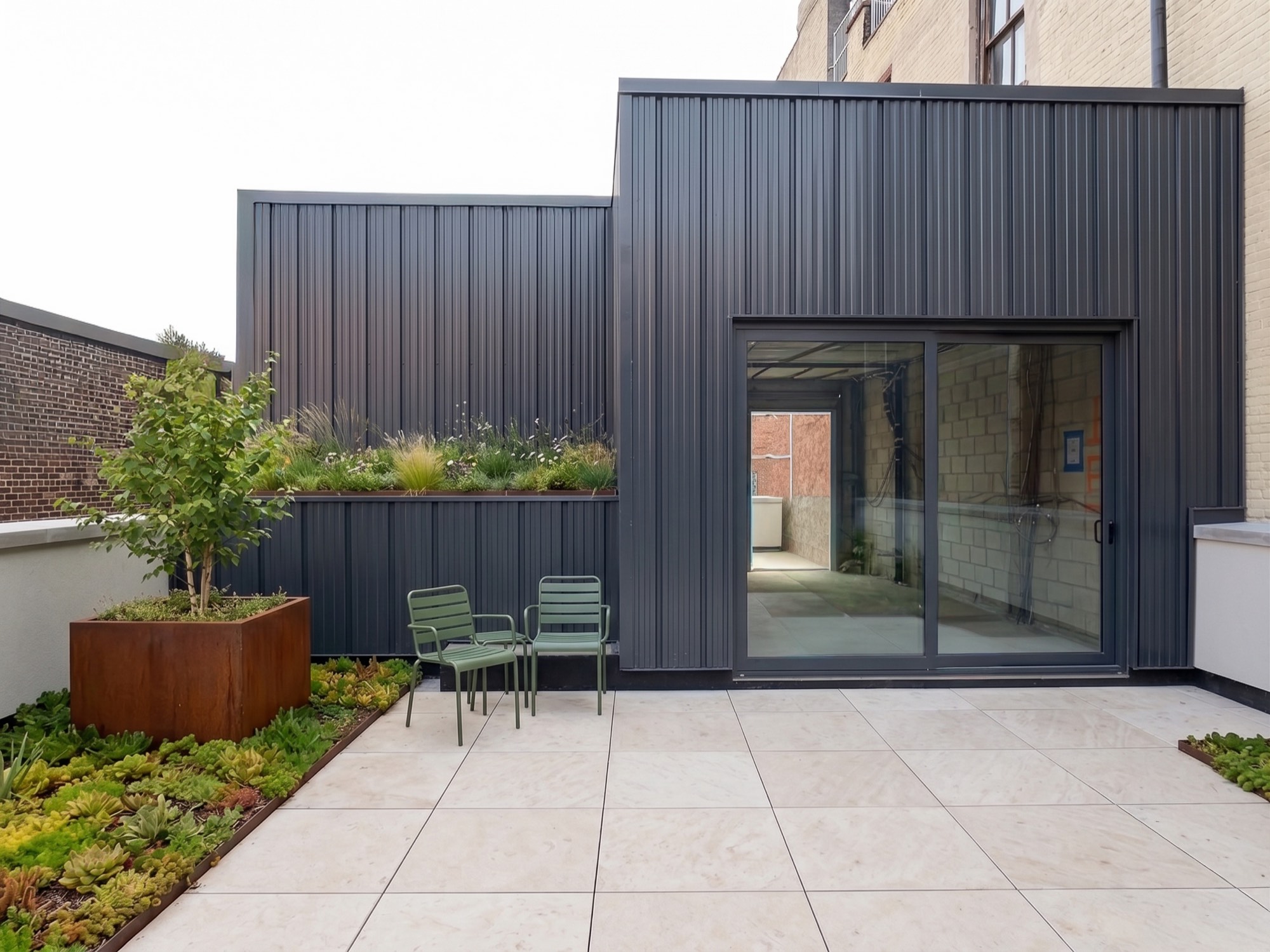 Rooftop green roof terrace at 52 Greene Street penthouse